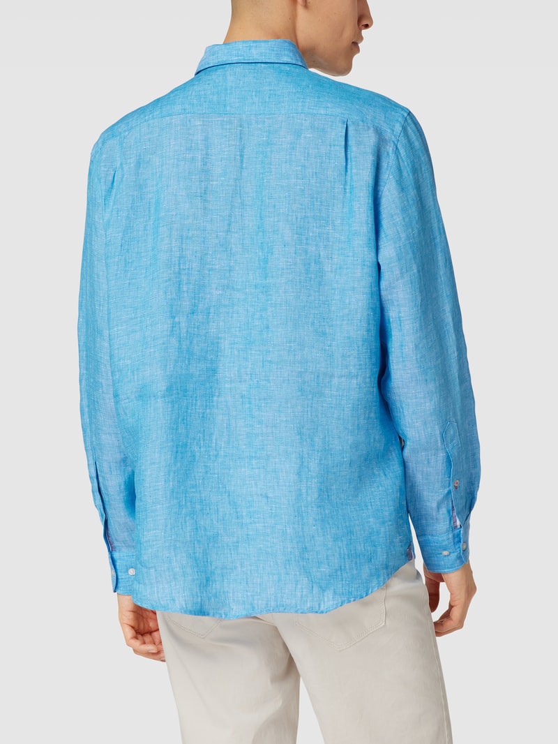 Freizeithemd mit Button-Down-Kragen in aqua blau