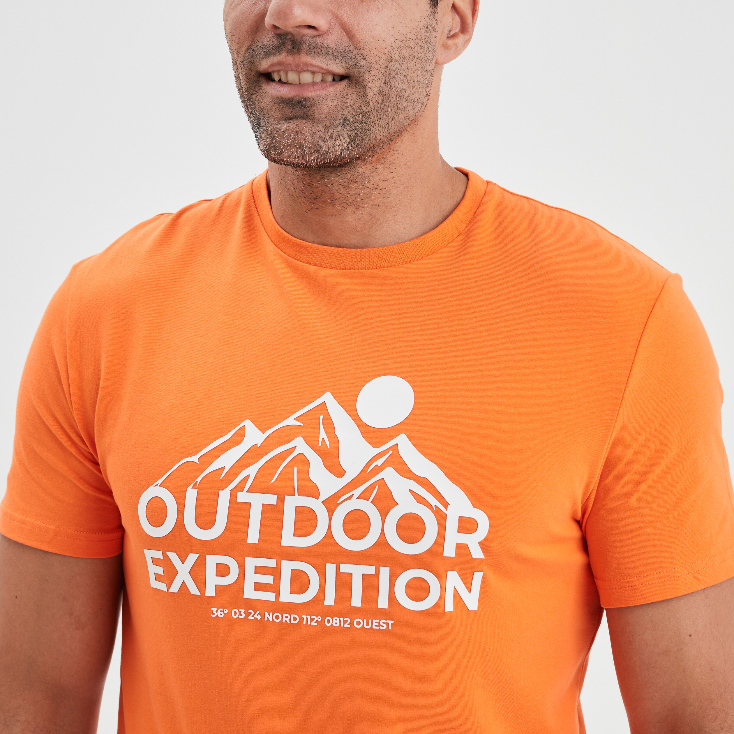 T-shirt droit manches courtes Trappeur orange homme | La Halle