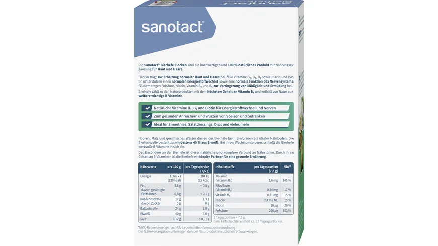 sanotact Bierhefe Flocken 100 g