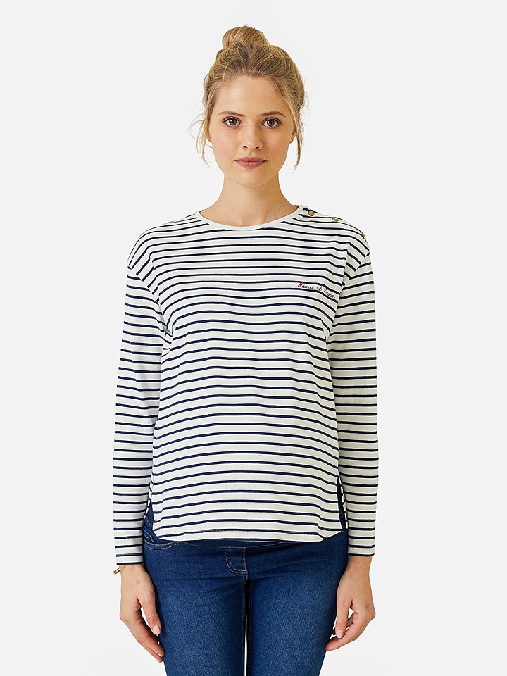vertbaudet Umstandslongsleeve in Schwarz/ Weiß günstig kaufen