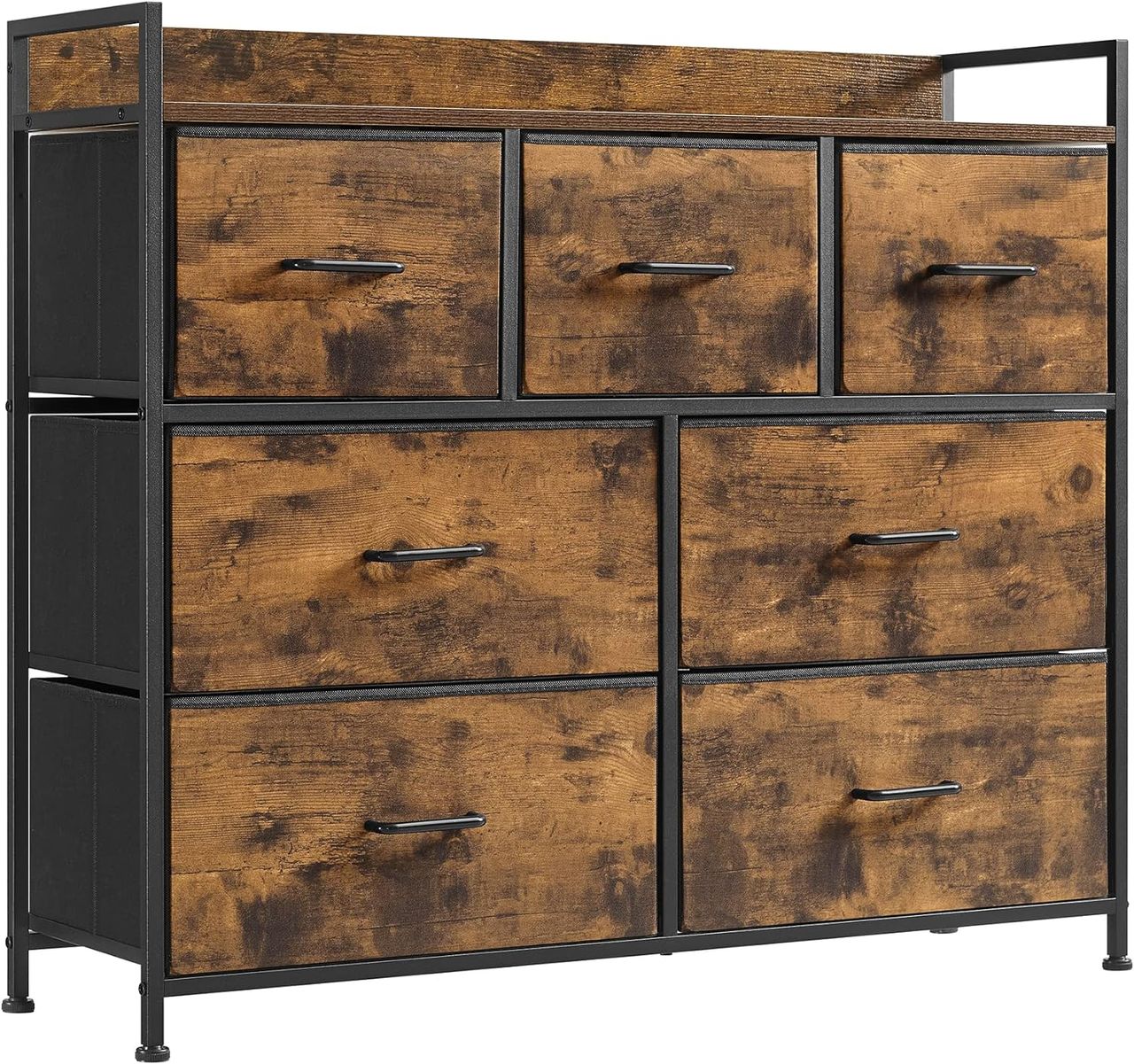 Vasagle Industrie-Design Kommode mit 7 Stoffschubladen