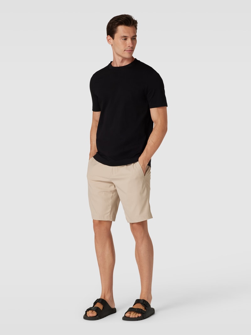Shorts mit elastischem Bund Modell 'Drax' in beige