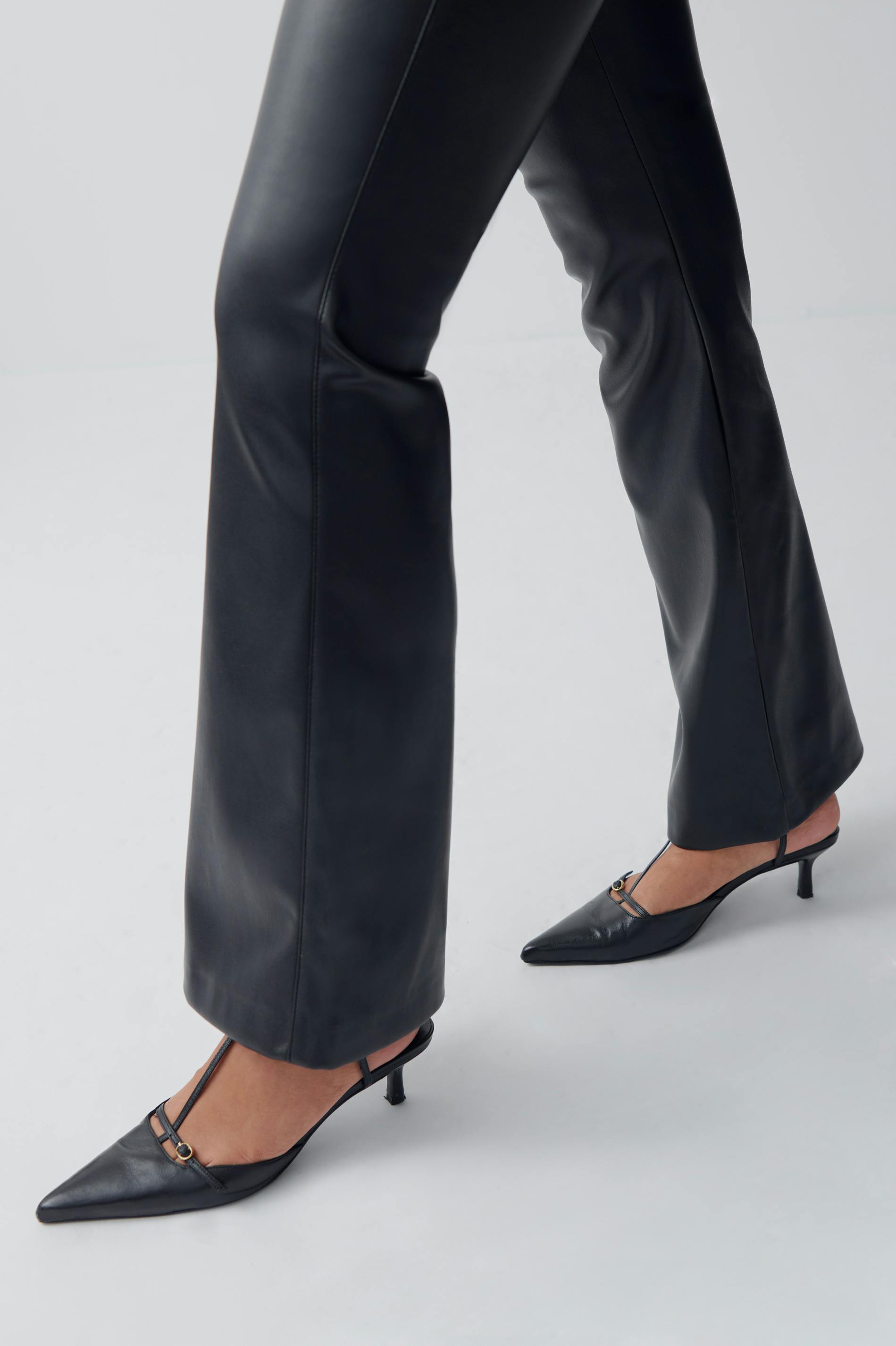 Pu bootcut trousers