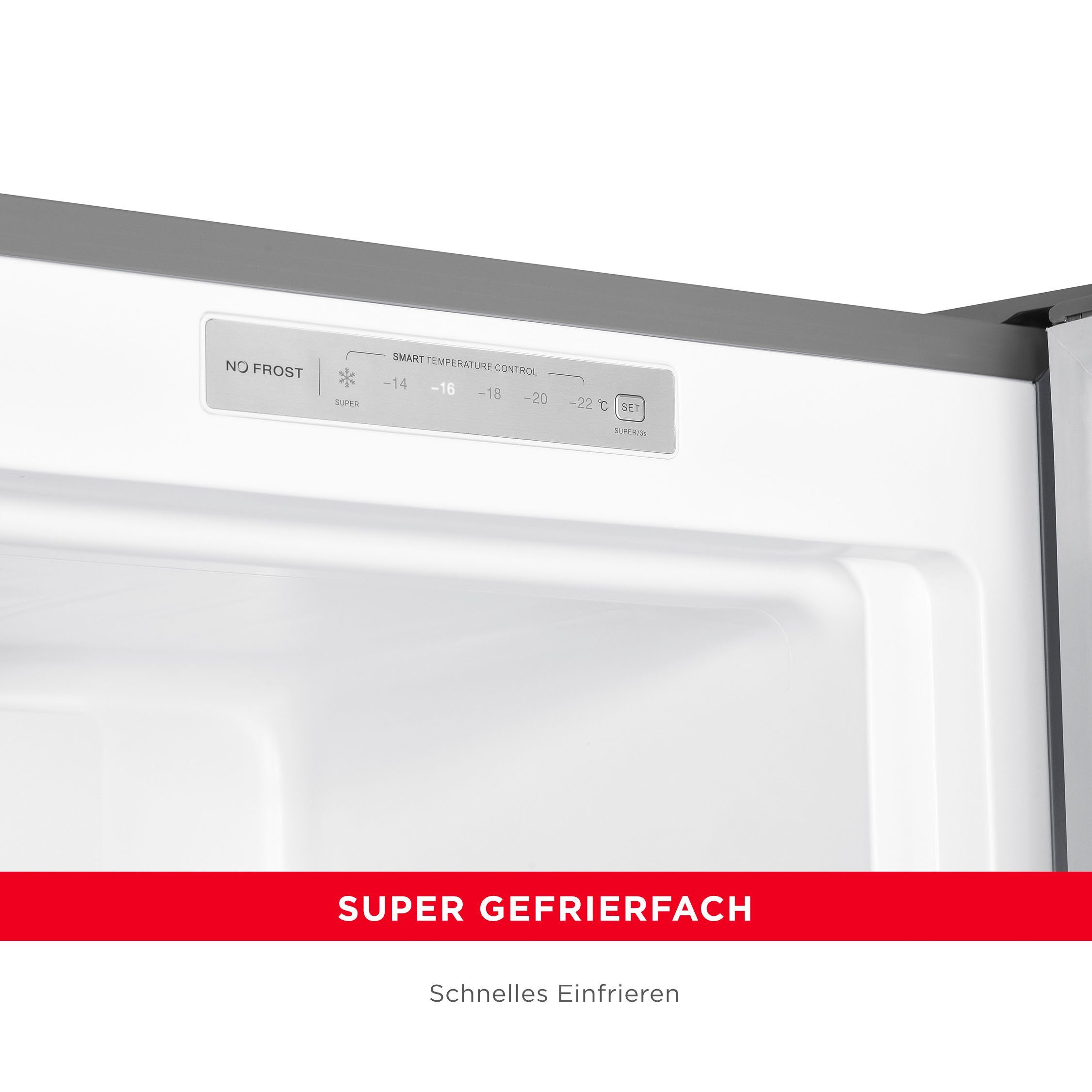 Hanseatic Gefrierschrank HGS14355CNFI, 143 cm hoch, 54 cm breit, NoFrost, Schnellgefrierfunktion, Türalarm