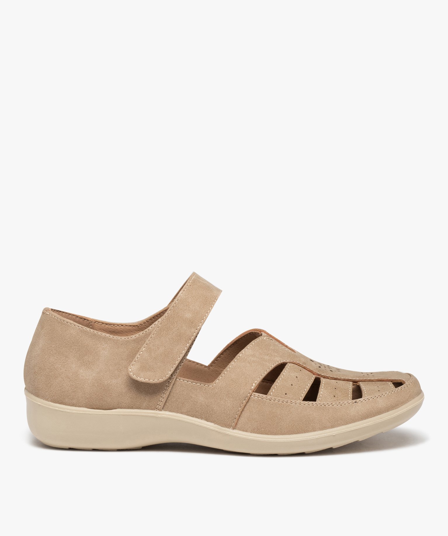 Ballerines femme confort à brides ouvertes beige | GEMO