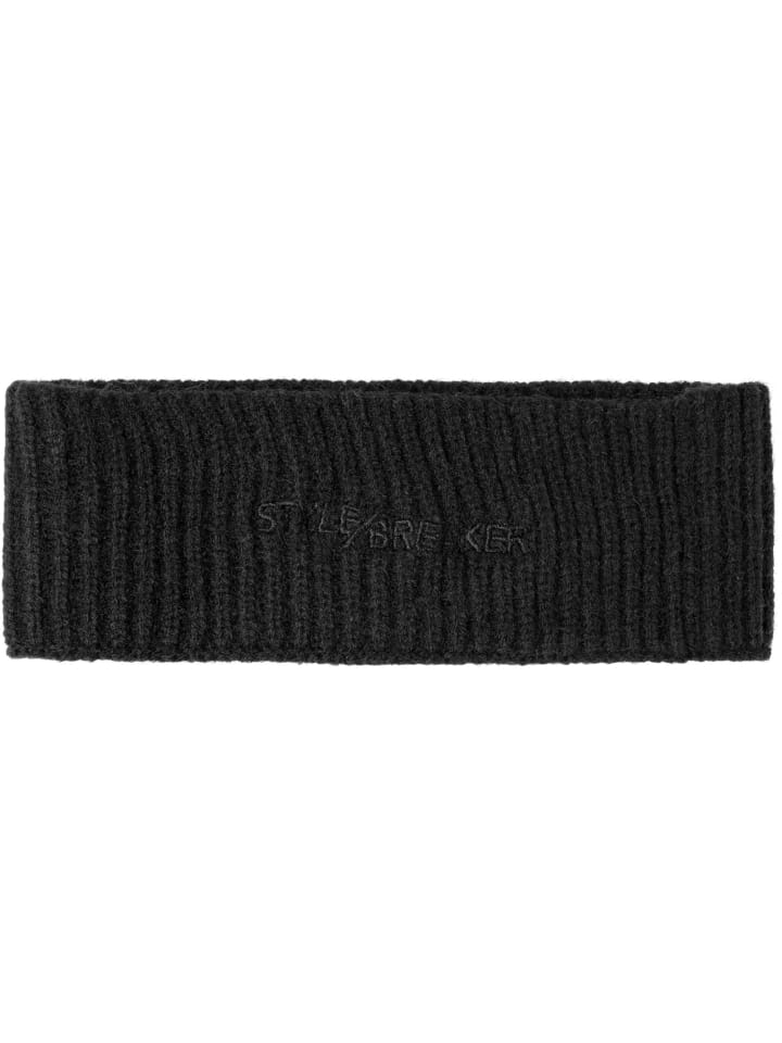 styleBREAKER Strick Stirnband mit Logo in Schwarz günstig kaufen onesize