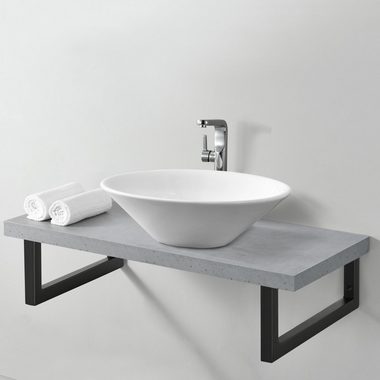 en.casa Tischgestell, Hamina Wandkonsole 2er Set 50 x 20 cm Schwarz