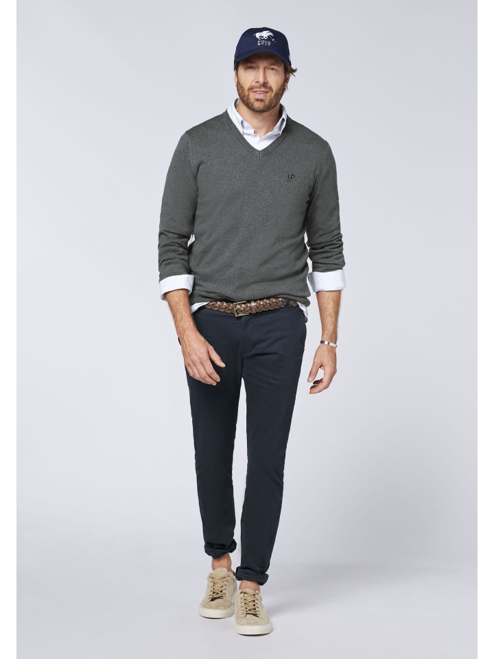 Polo Sylt Strickpullover in Grau günstig kaufen