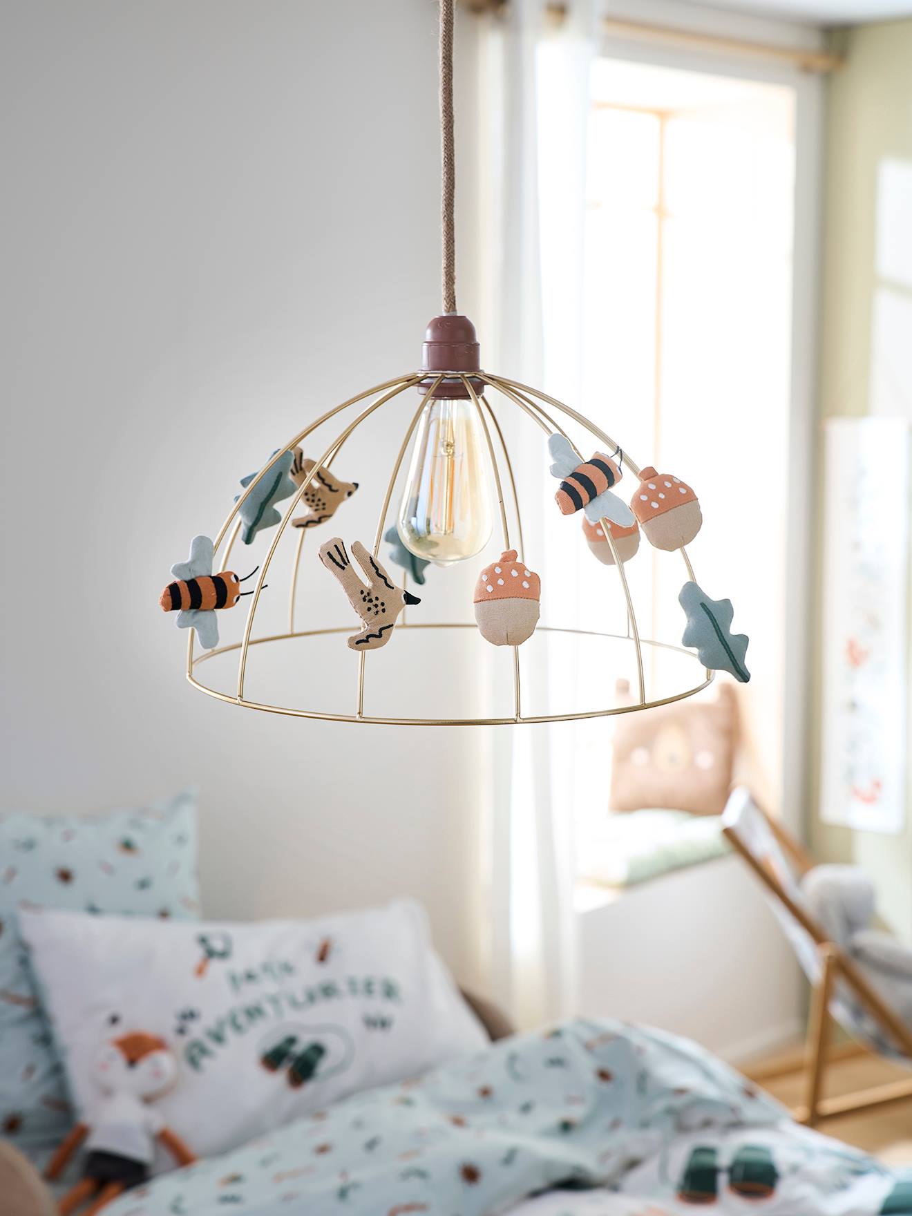 Vertbaudet Kinderzimmer Lampenschirm BAUMHAUS - gold