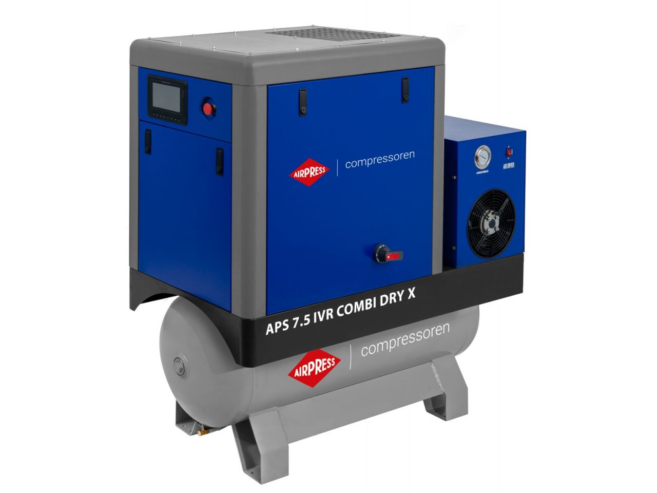 Airpress 369957-IVR Skruekompressor APS 7.5 IVR Combi Dry X 10 bar 7.5 pk/5.5 kW 290-690 l/min 200 l