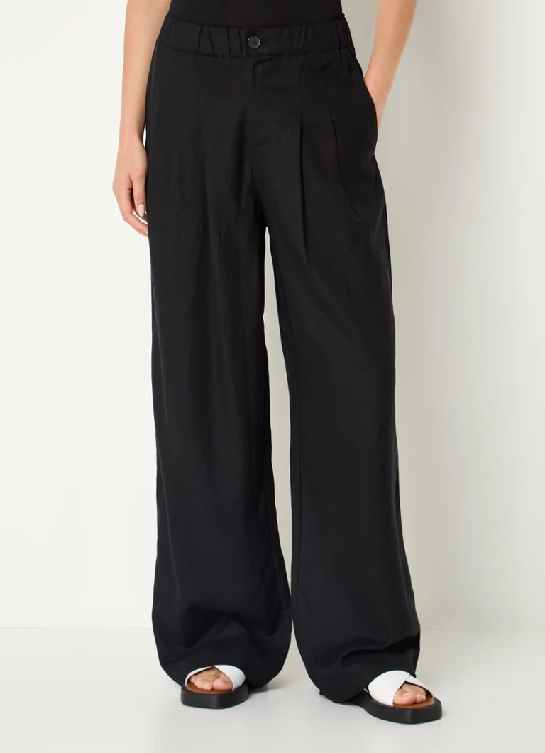 MSCH Copenhagen Katarin high waist wide fit trousers in linen blend