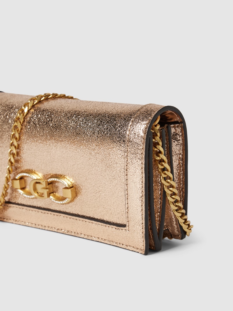 Umhängetasche mit Label-Details Modell 'GLAMOUR' in gold