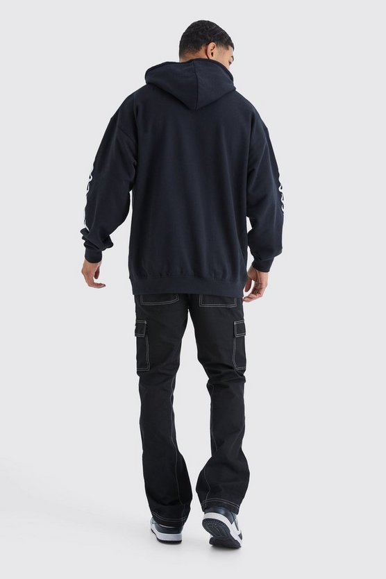 Slim-Fit Cargohose mit Kontrast-Naht