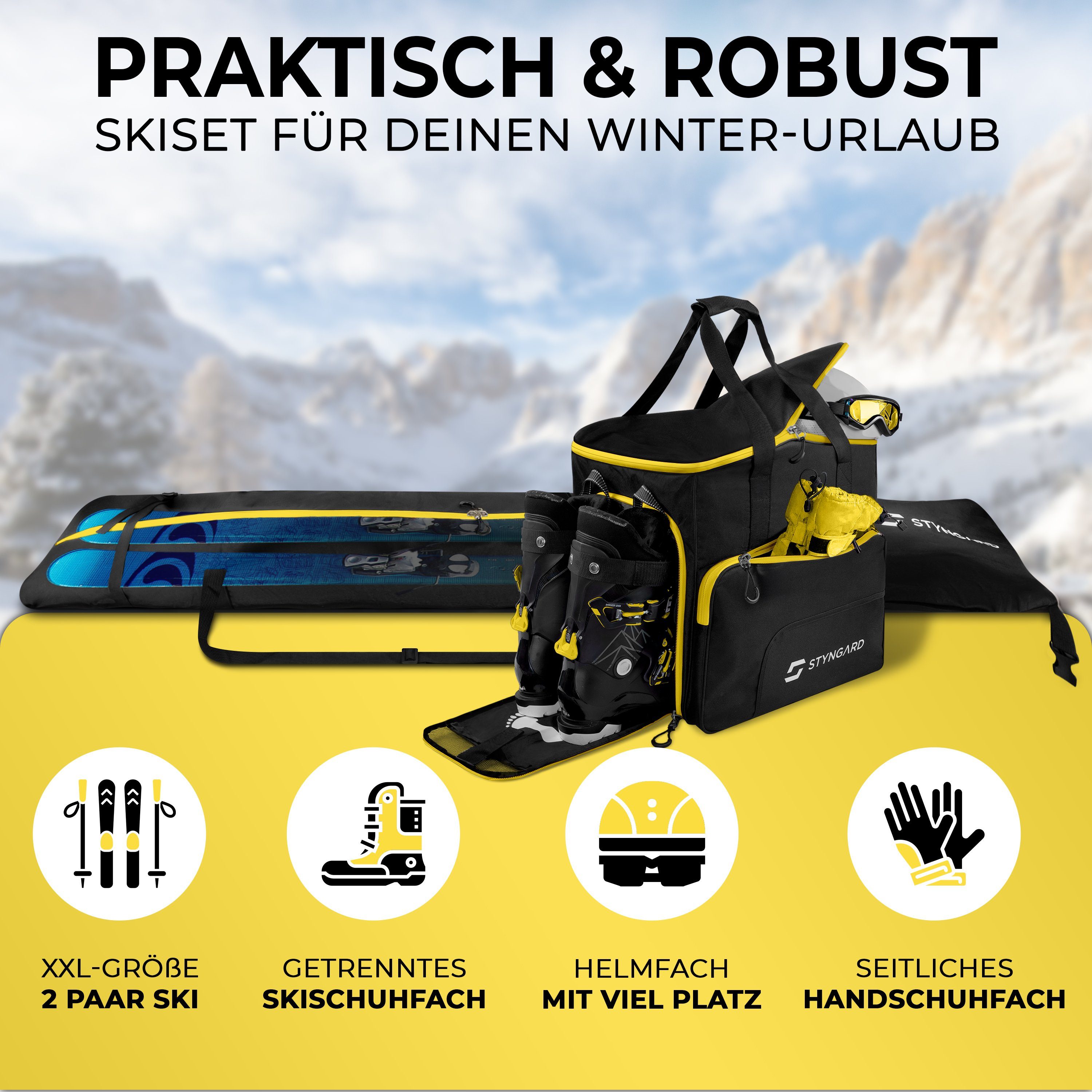 Styngard Skitasche Skitasche Skischuhtasche Set Salzburg