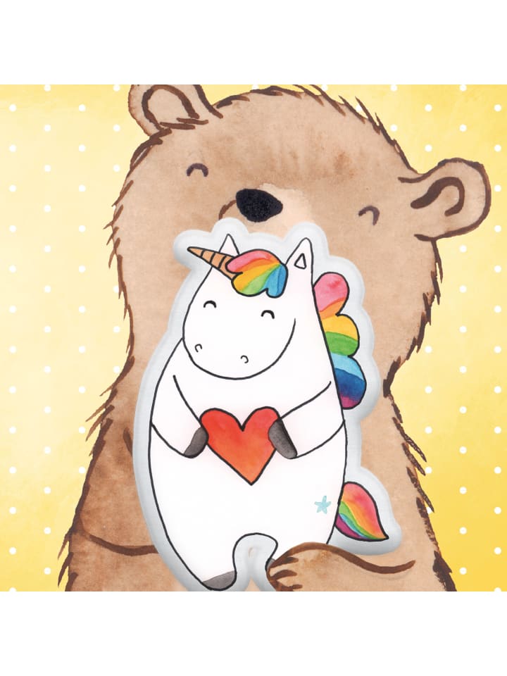 Mr. & Mrs. Panda Kissen Kuscheltier Einhorn Herz ohne Spruch in Weiß günstig kaufen
