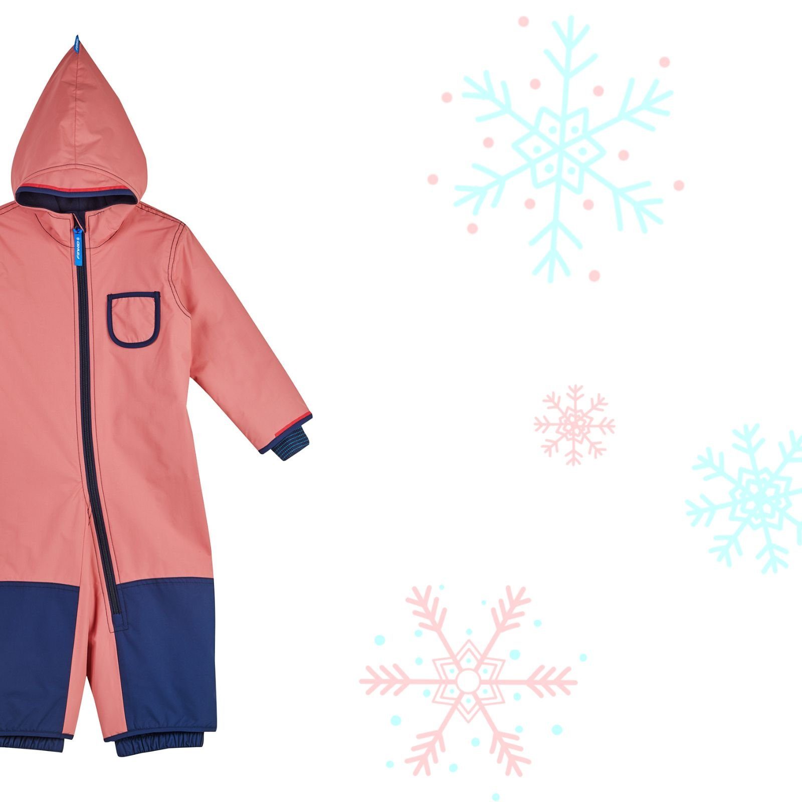 Finkid Schneeoverall Finkid Pikku Winter Eko Rose Navy Schneeanzug Schneeoverall Winteranzug Wetterfest Atmungsaktiv