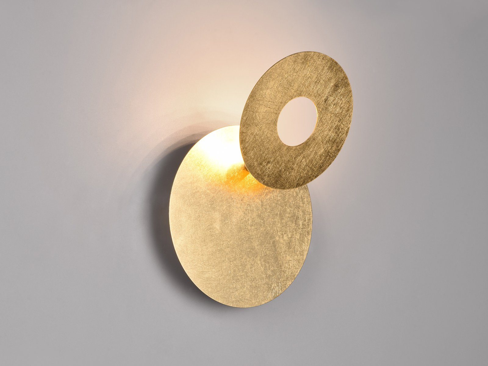 meineWunschleuchte LED Wandleuchte, LED fest integriert, warmweiß, 2er SET ausgefallen-e indirekte Designer Wand-beleuchtung innen Ø 18cm