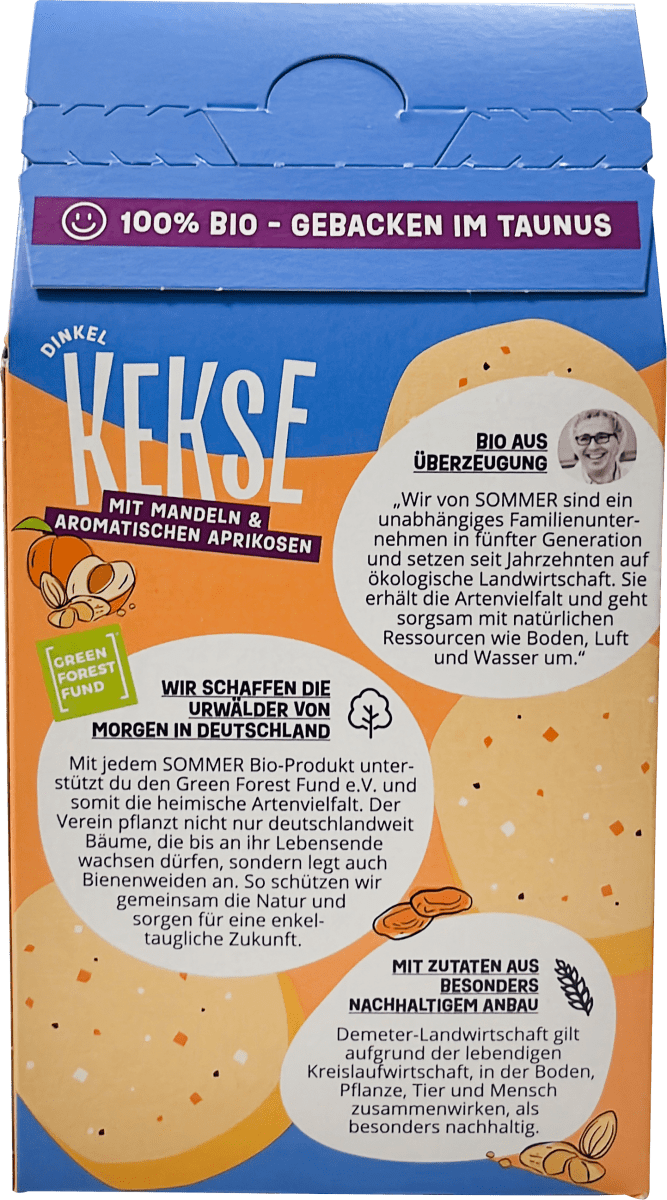 Kekse, Dinkel Mandel-Aprikose, 150 g