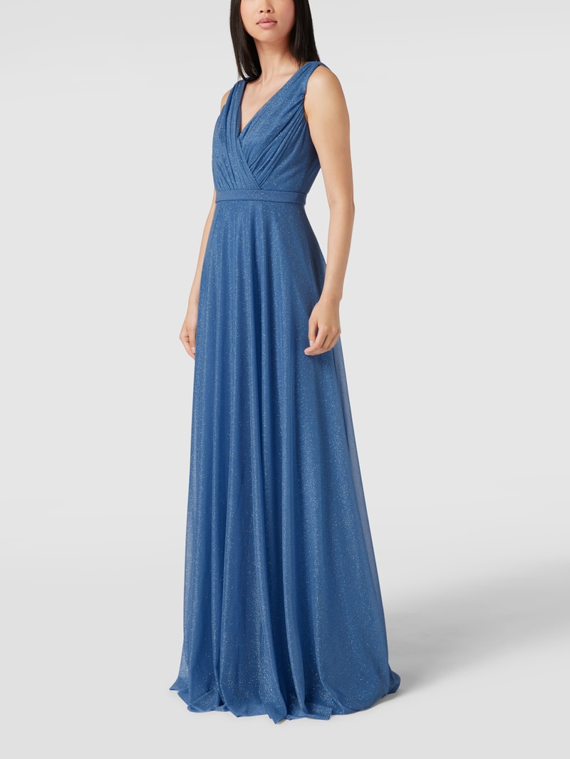 Abendkleid mit Taillenpasse in bleu