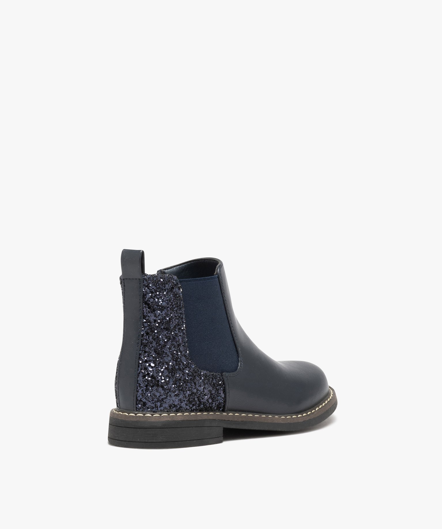 Boots fille unies style Chelsea à strass marron | GEMO