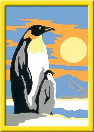 CreArt Süße Pinguine - Malen nach Zahlen für Kinder ab 7 Jahren