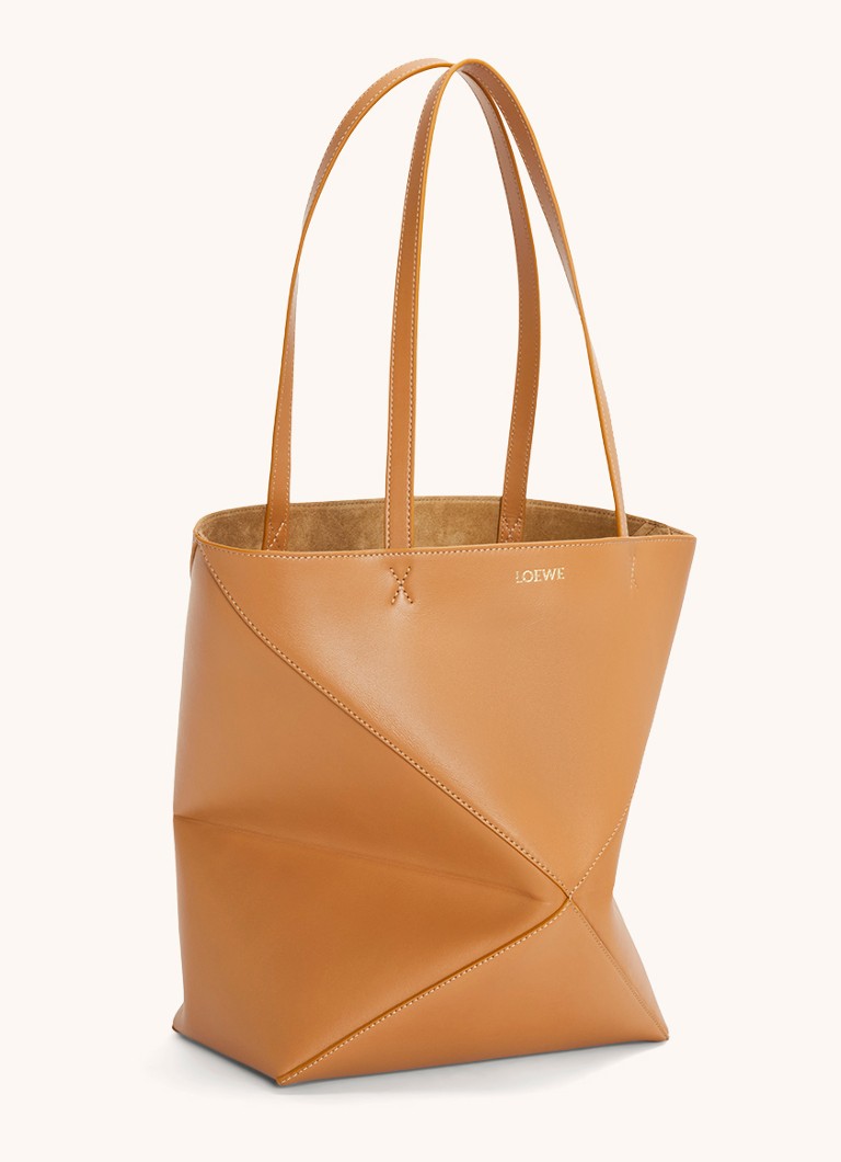 LOEWE Puzzle Fold vidēja izmēra iepirkumu soma no teļādas