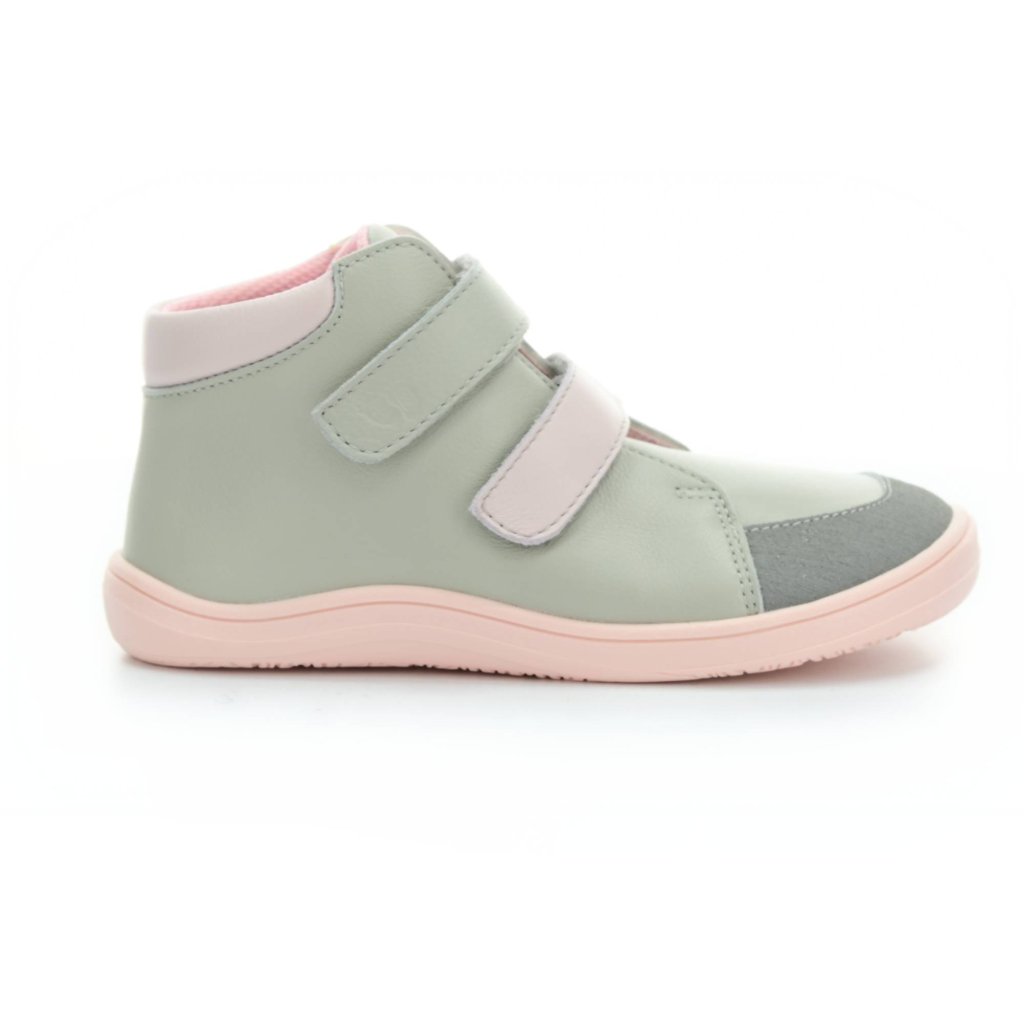 Baby Bare Febo Fall Grey/Pink Asfaltico (mit Membran) Barfuß-Stiefeletten