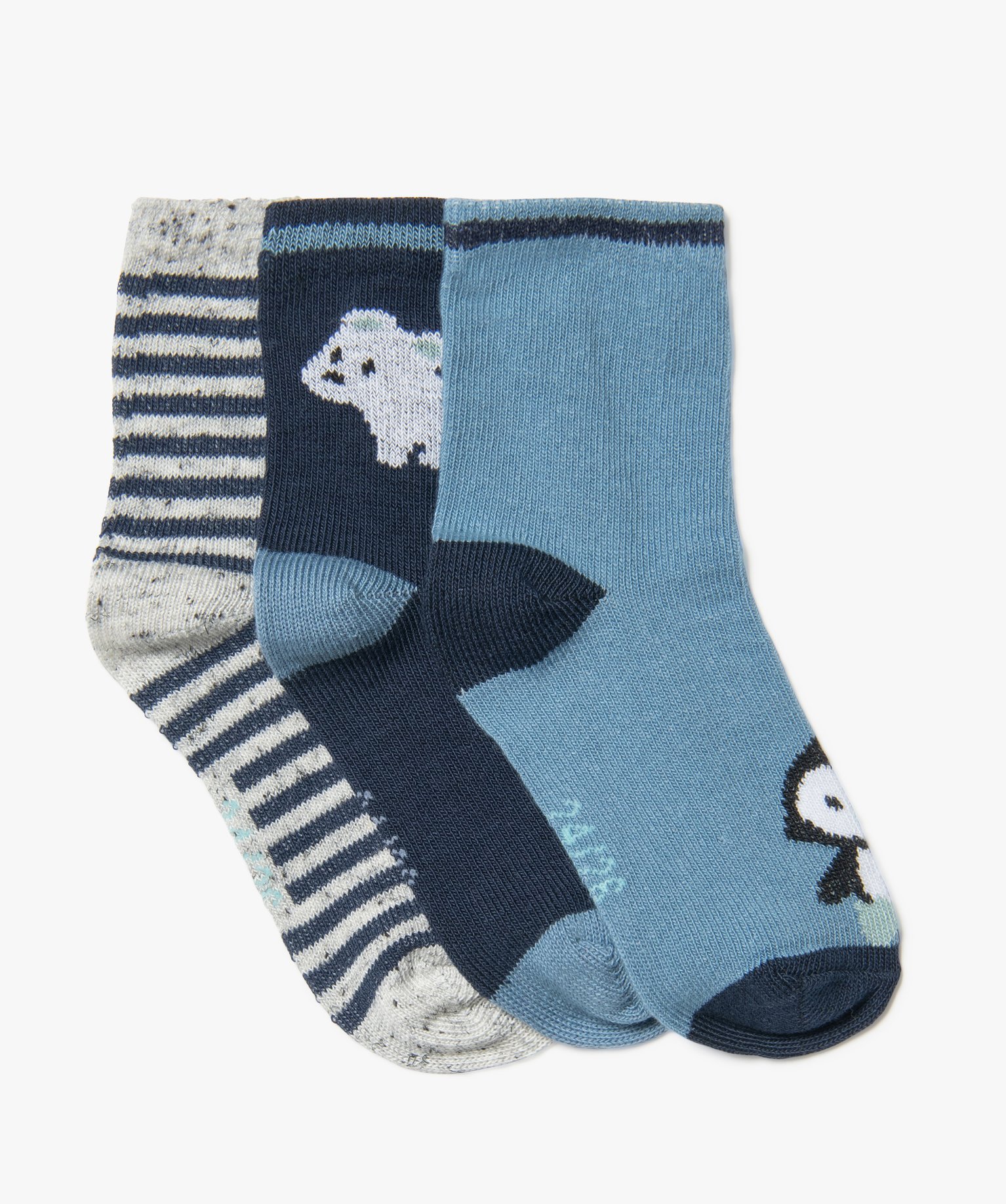 Chaussettes hautes imprimé animaux bébé fille (lot de 3) marine | GEMO
