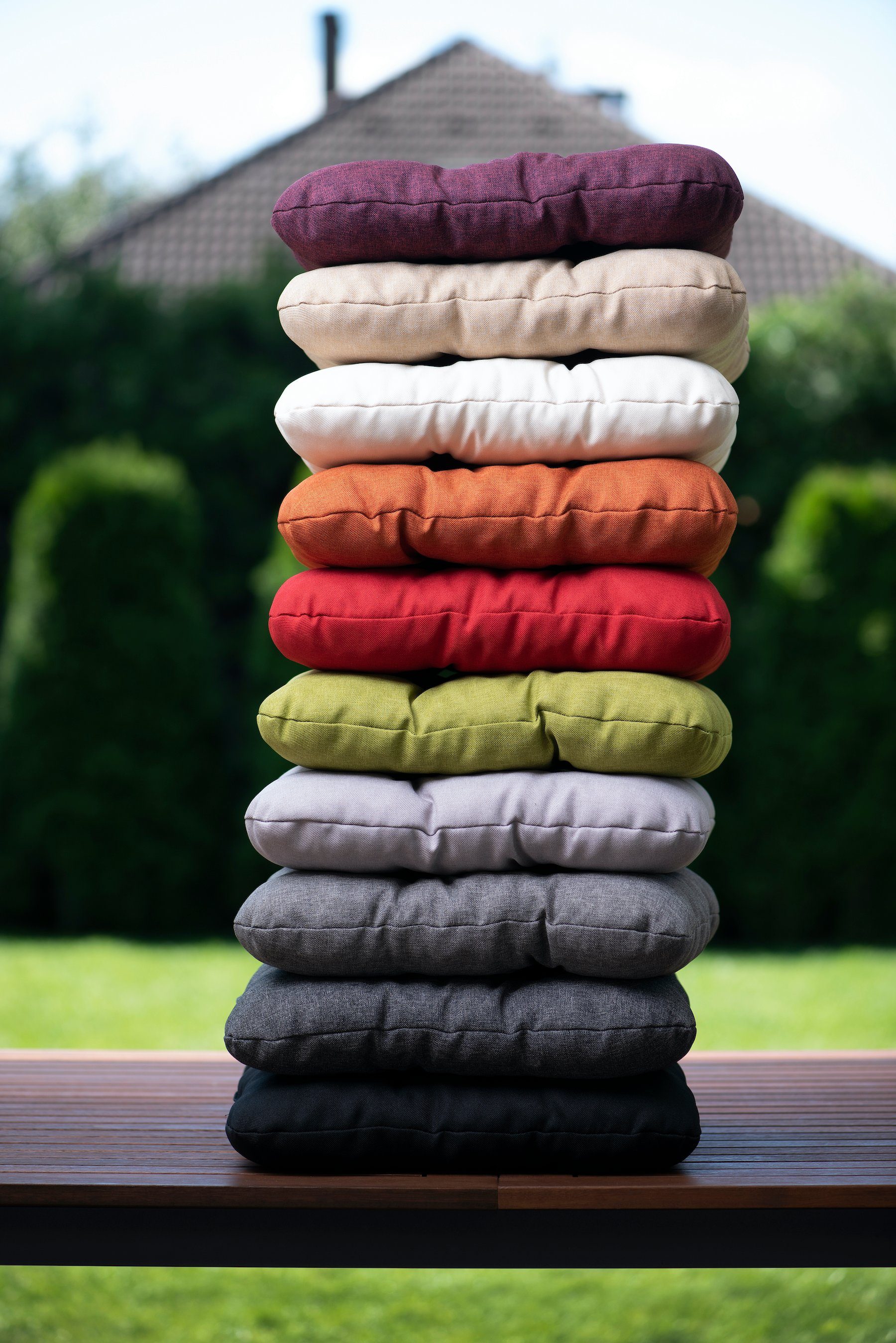 sunnypillow Stuhlkissen 4er Set Stuhlkissen mit Klettverschluss Maße: 40/35x40x8cm