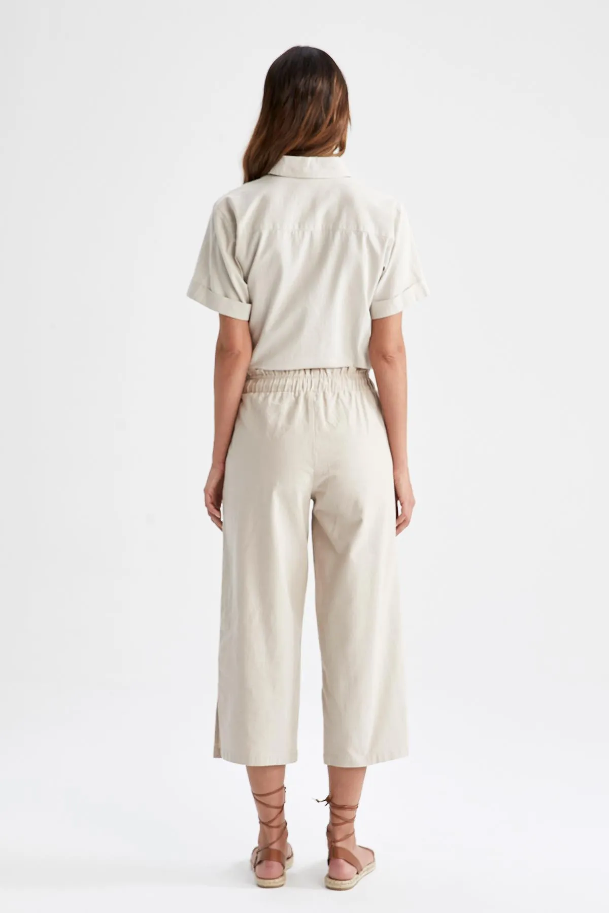 DeFacto  Capri-Hose in Leinenoptik aus 100 % Baumwolle mit breiten Beintaschen