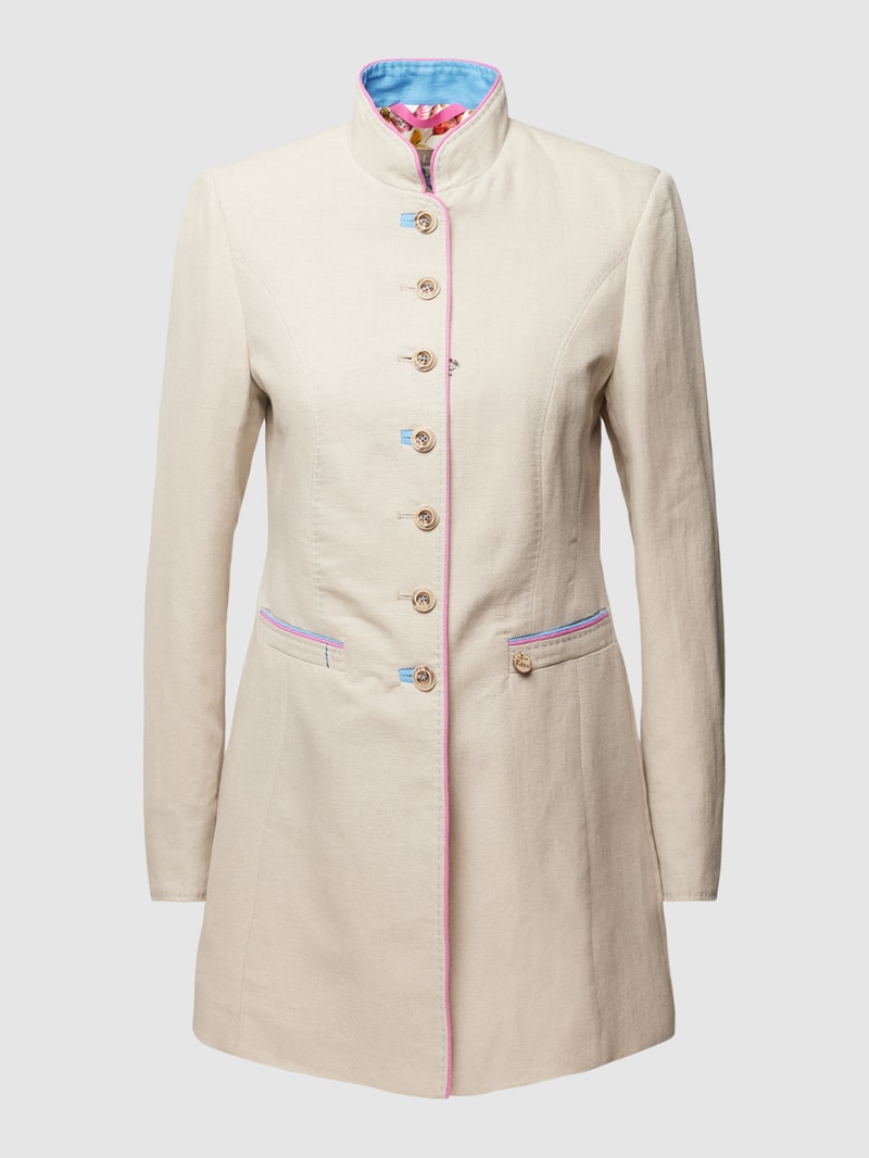 Blazer mit Stehkragen in beige