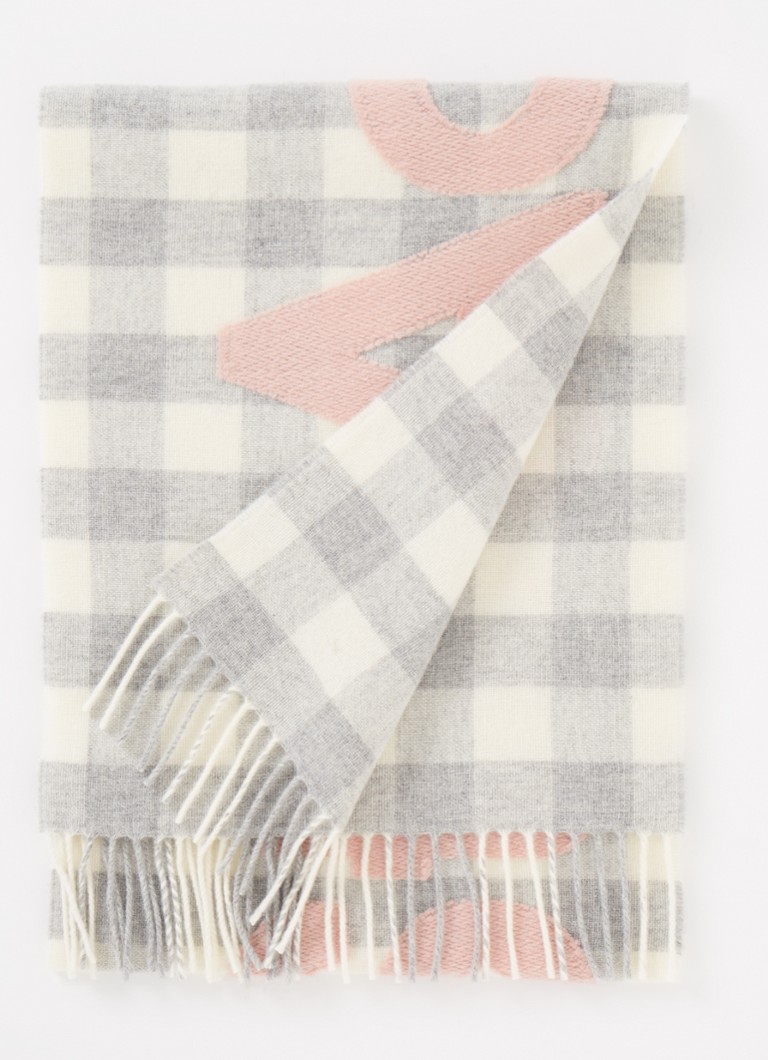 Acne Studiosin villahuivi logolla ja ruutukuosilla 205 x 35 cm