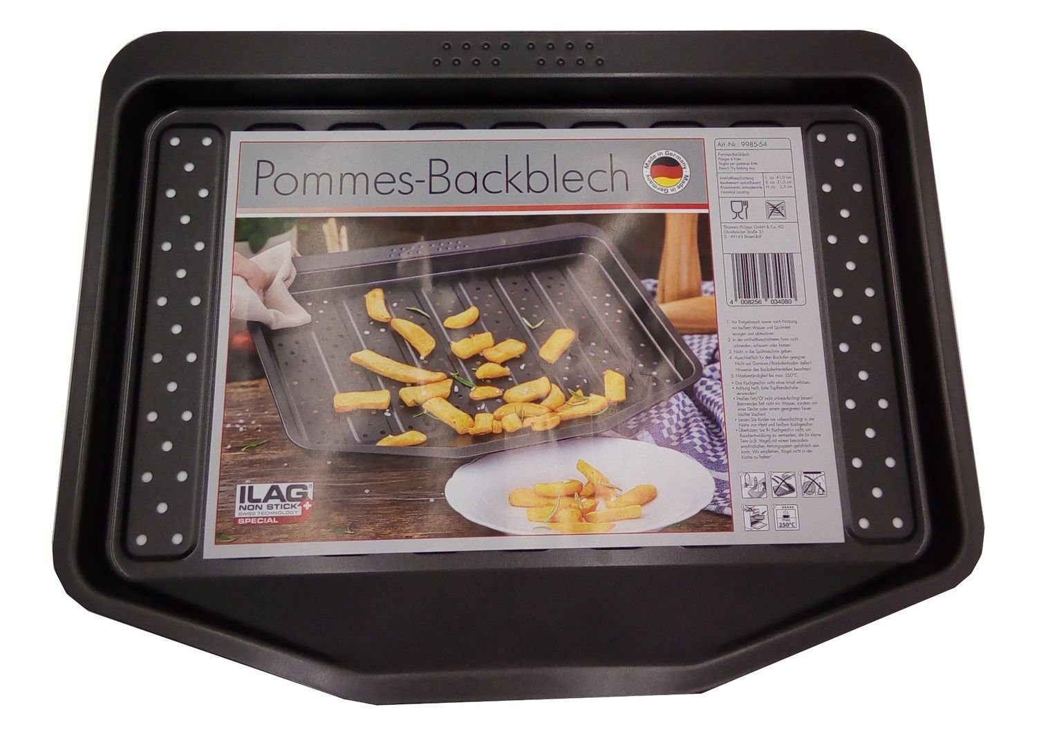 CHG Backblech Ilag Pommes-Backblech antihaftbeschichtet non stick Pommes Blech