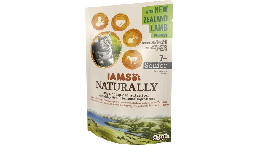 IAMS Naturally Katzentrockenfutter Senior Lamm 85 g