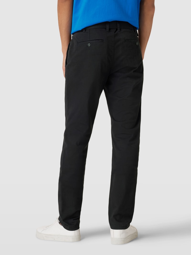 Stoffhose mit französischen Eingrifftaschen in schwarz