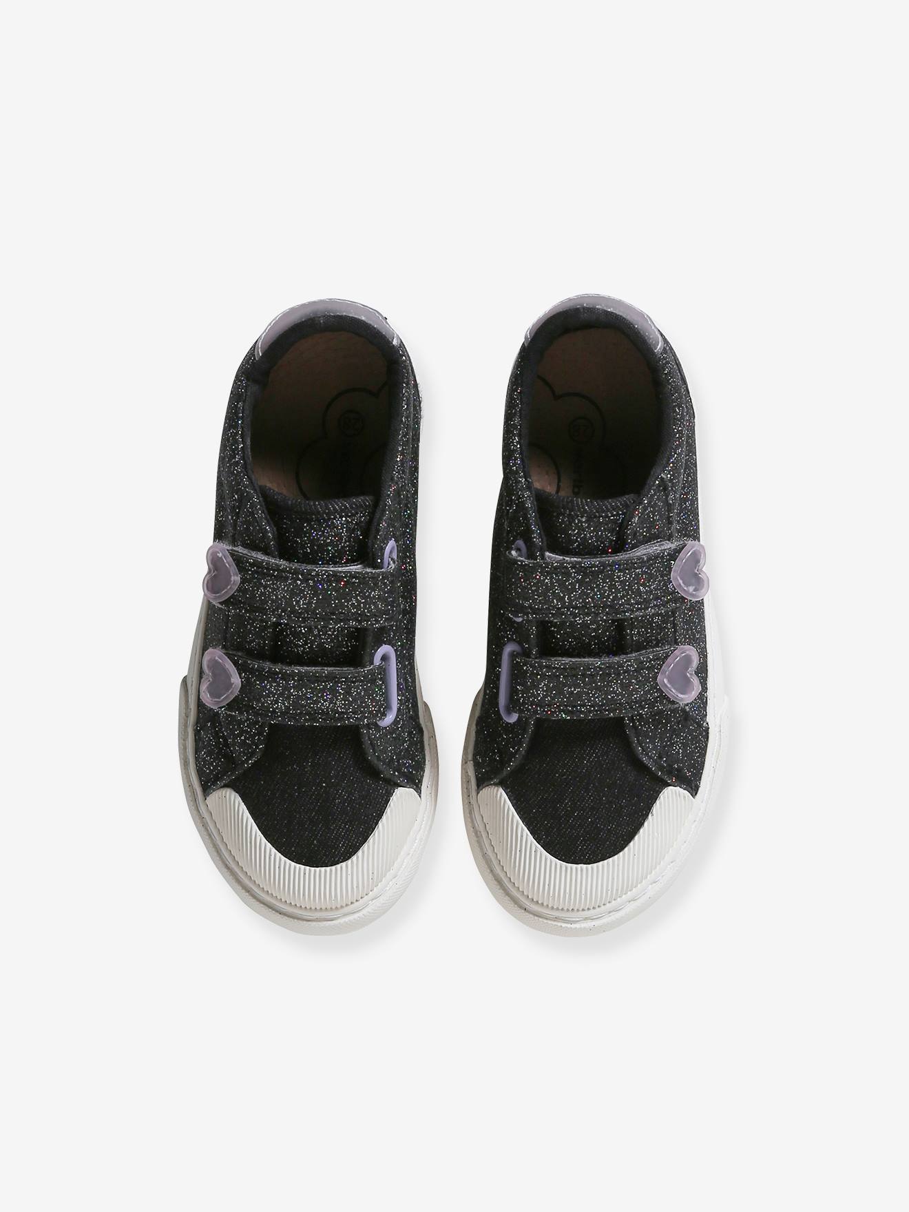 Vertbaudet Mädchen Klett-Sneakers mit Anziehtrick - schwarz