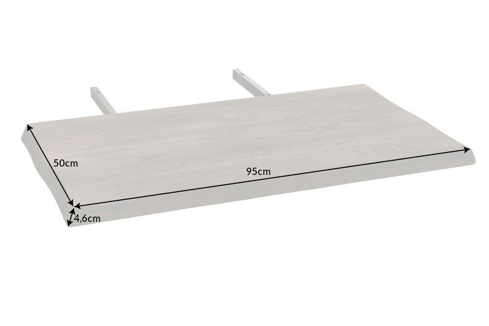 riess-ambiente Ansteckplatte WILD OAK 50cm grau (smoke finish), Set, 2St., Esszimmer · Massivholz · Wildeiche · Baumkante · Verlängerung · geölt