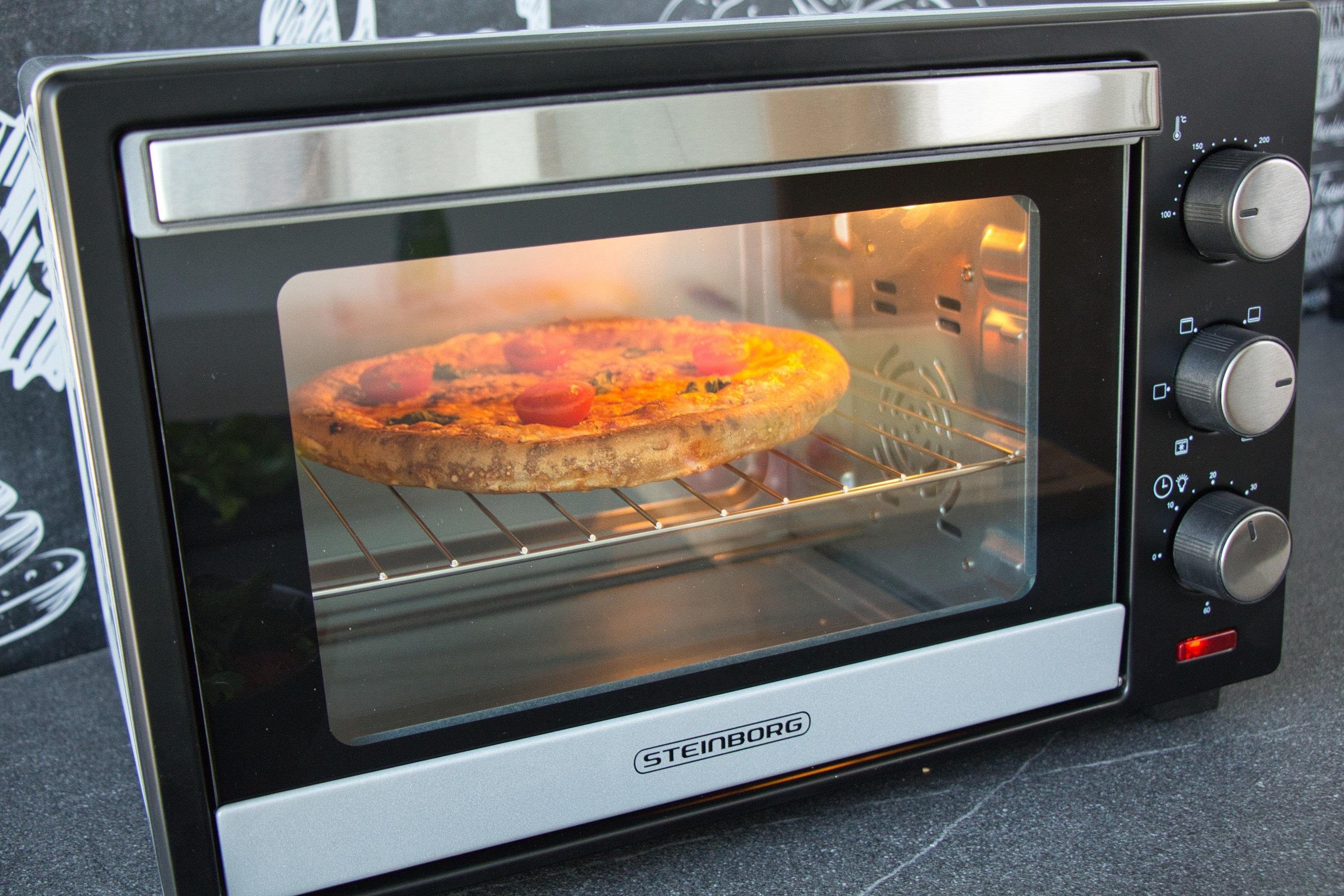 STEINBORG Minibackofen SB-3012, 25 Liter, Umluft, mit Krümelblech, 1600 Watt