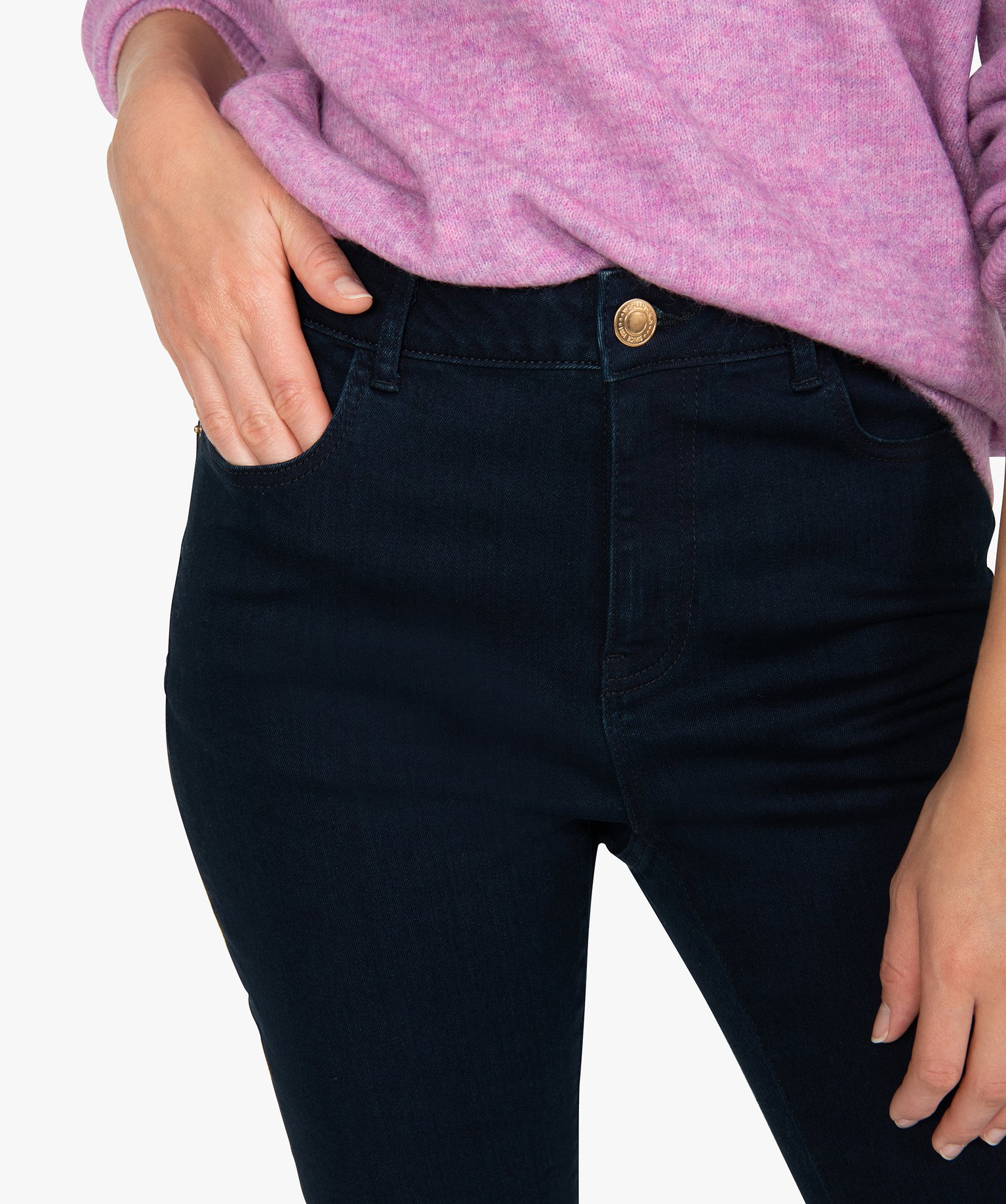 Jean femme slim à taille haute ultra stretch - L26 blue black | GEMO