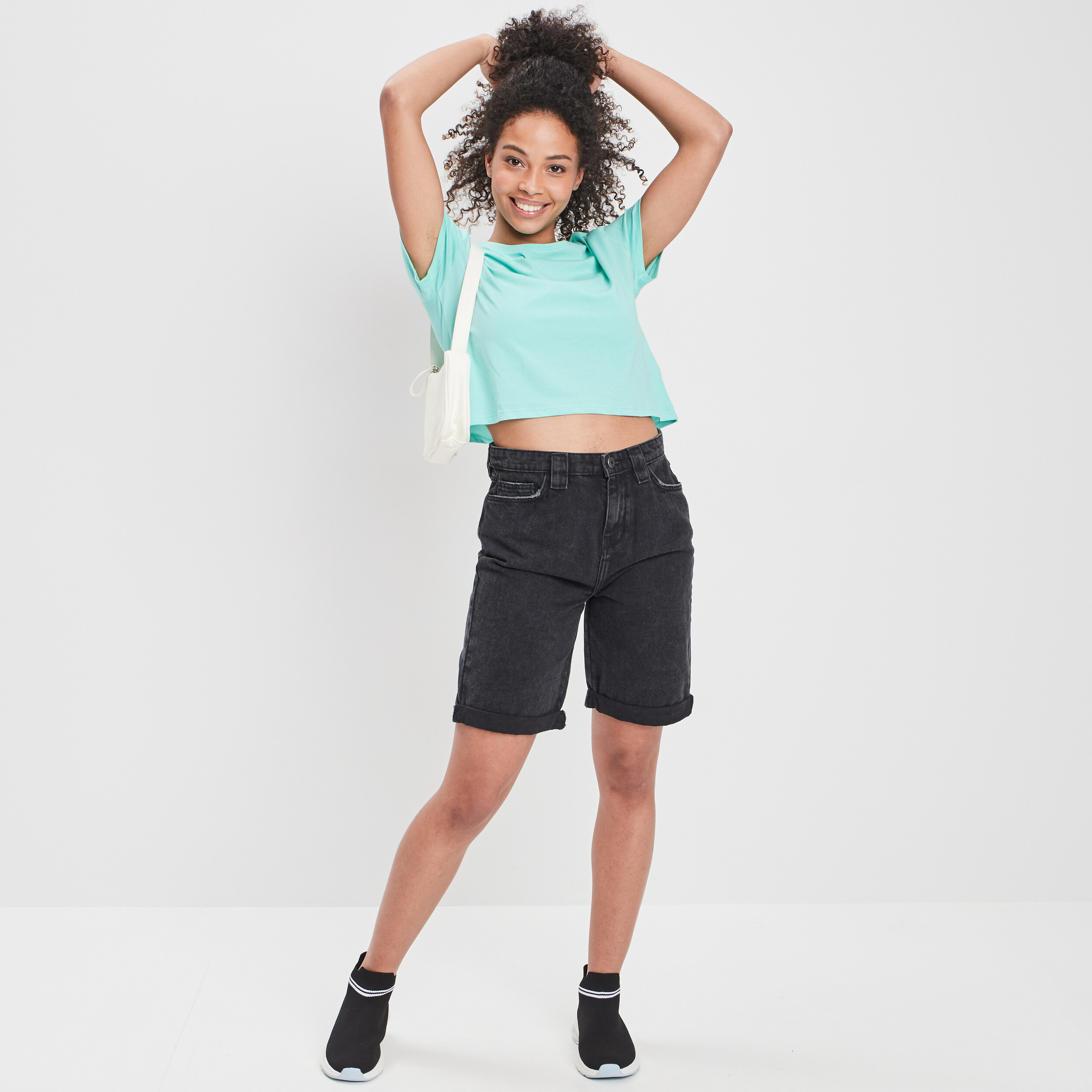 Bermuda droit noir femme | La Halle