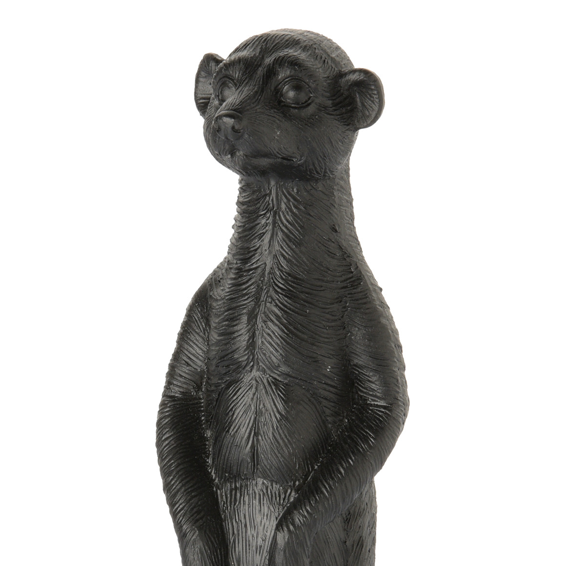 Große Dekofigur Erdmännchen in Schwarz