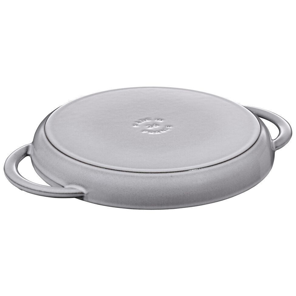 Grillpfanne 26 cm, rund, Graphit-Grau, Gusseisen
