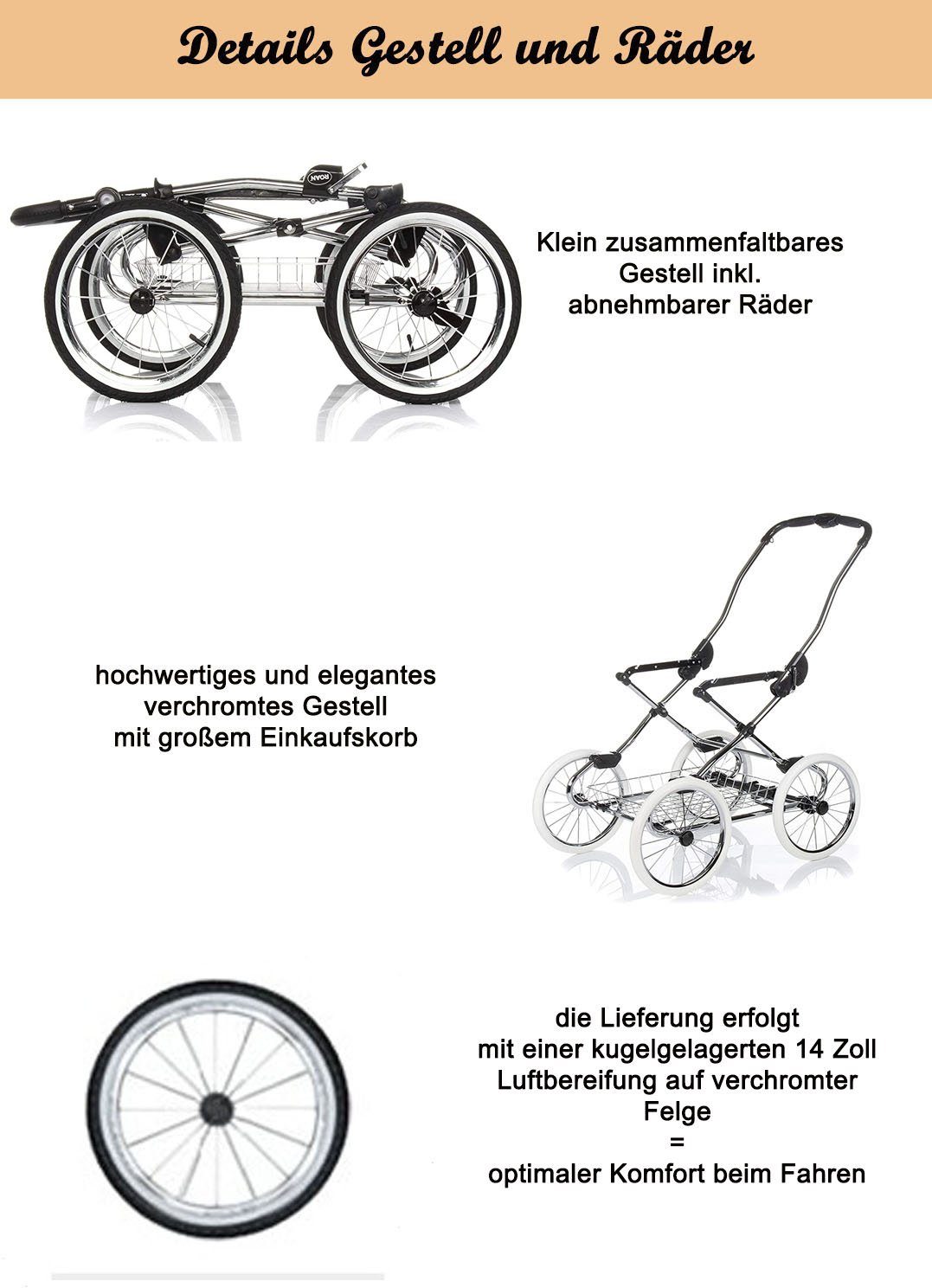 Roan Kombi-Kinderwagen Coss Classic 2 in 1 - 11 Teile - in 4 Designs