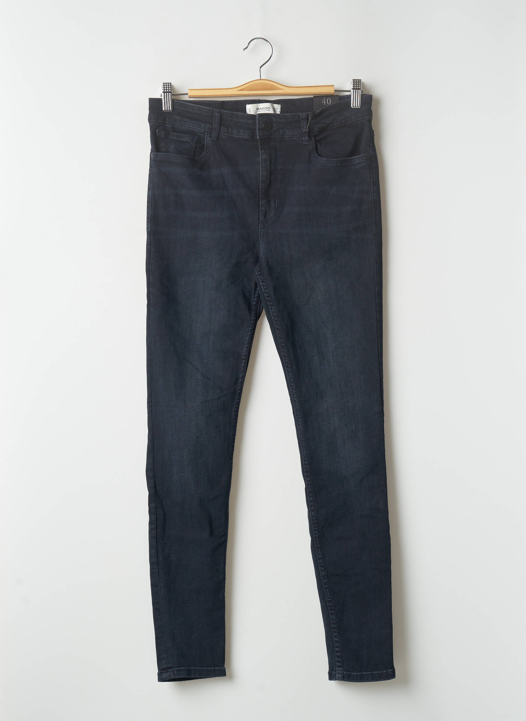 Mango Jeans Skinny Femme couleur bleu