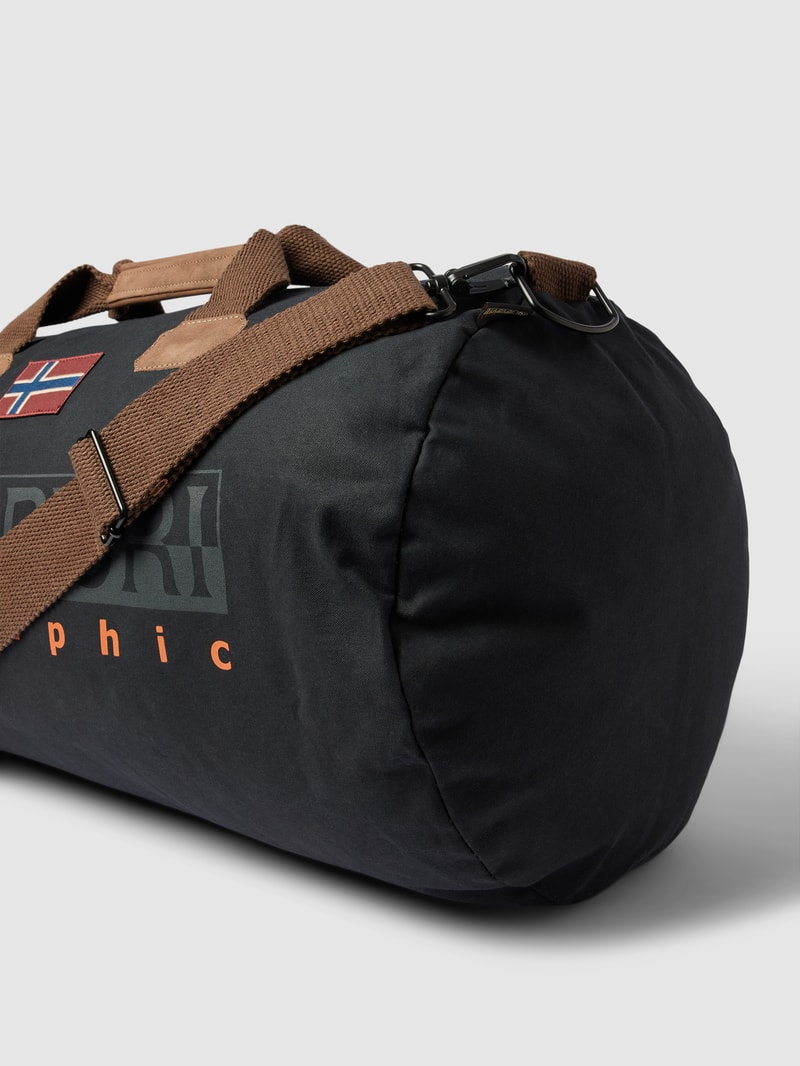 Weekender mit Label-Details in schwarz