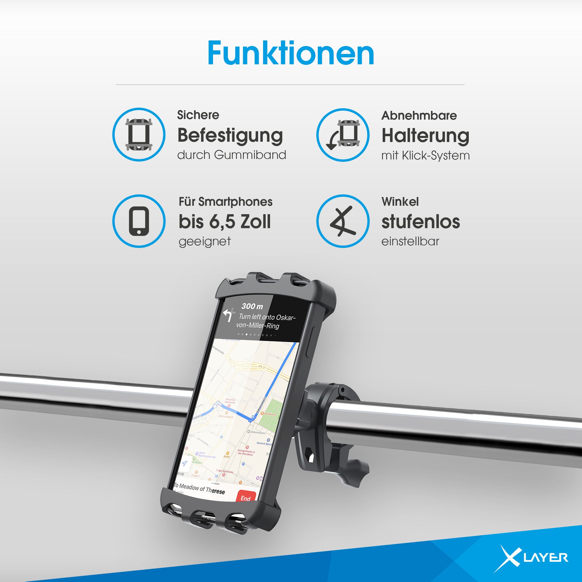 XLayer Universal Smartphones Fahrradhalterung