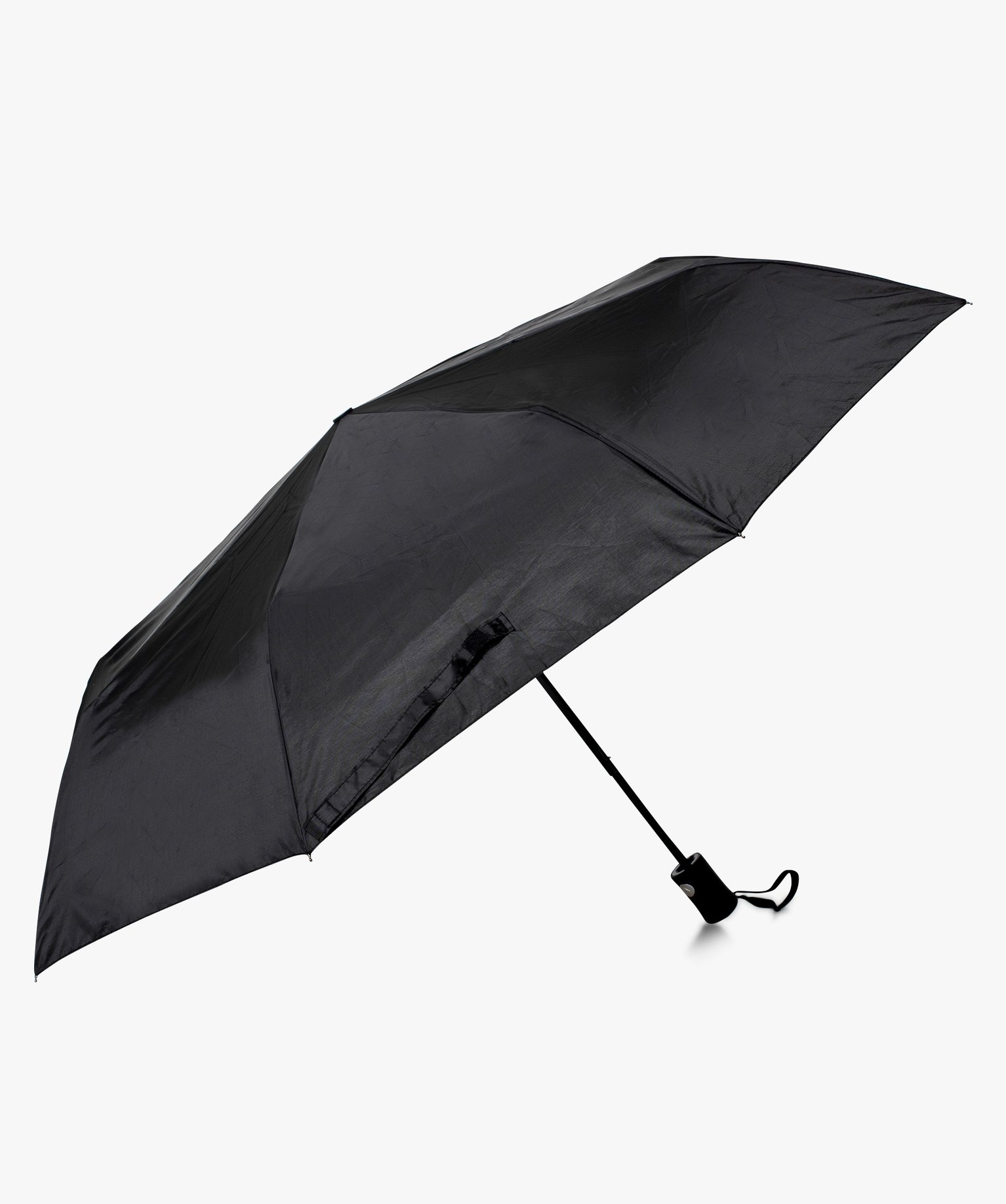 Parapluie femme pliable en toile unie noir | GEMO