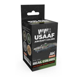 AK Real Colors Paintset - WWII USAAF Aircraft Colors (4x 17ml)