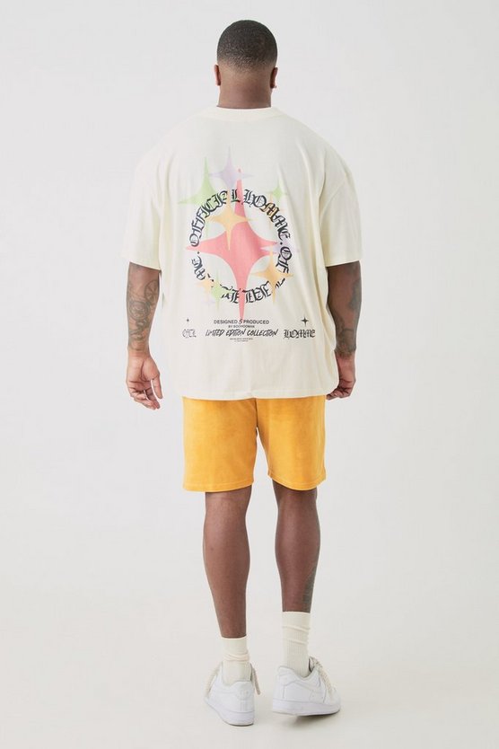 Plus Velour-Shorts mit elastischem Bund