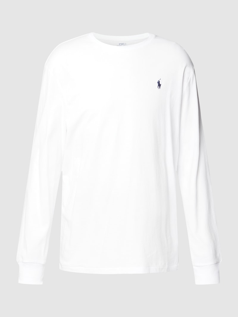 Longsleeve mit Label-Stitching in weiß